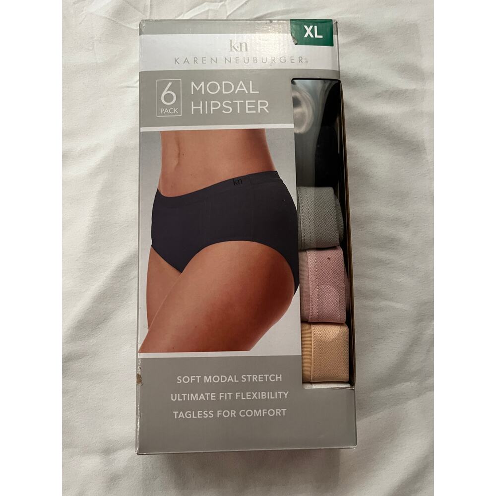 Karen Neuburger 6 Pack Modal Hipster Panties Womens Size XL Stretch‎ NIB